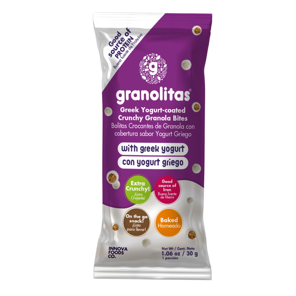 GRANOLITAS YOGURT GRIEGO Pack x 10 unidades de 30g (Bolitas crocantes de granola con cobertura de yogurt griego) NUEVO!