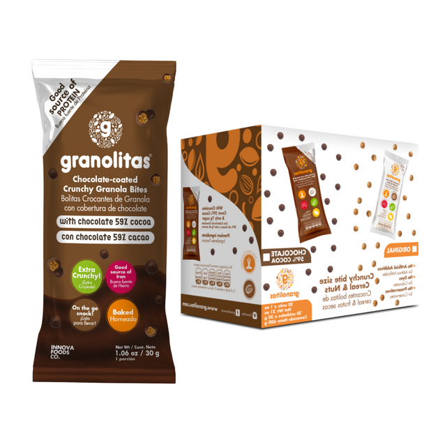 Granolitas Chocolate 59% Caja x 24 unidades 30g