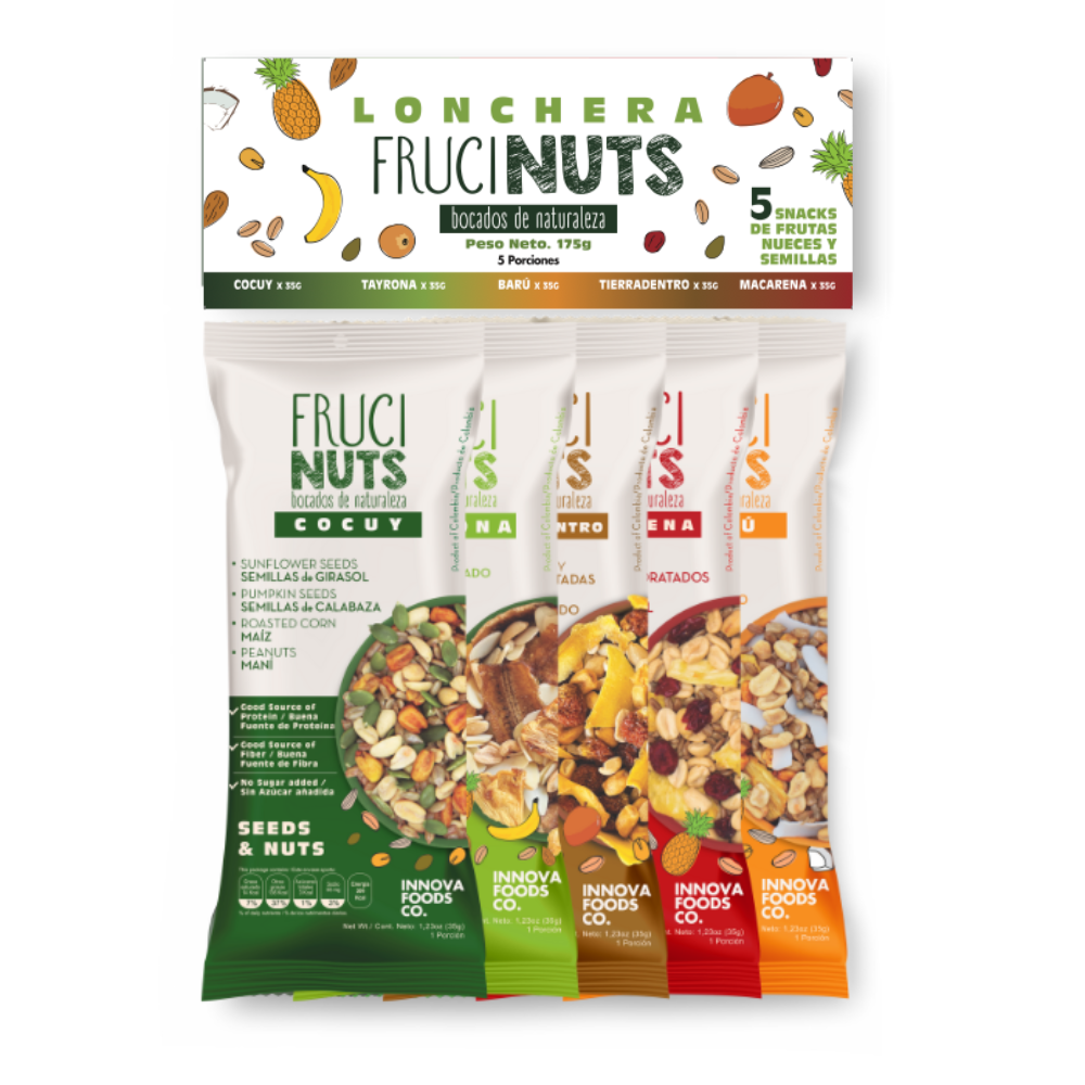 FruciNuts Surtidas Pack x 5 unidades x 35g (Mezclas de frutas, nueces y semillas)