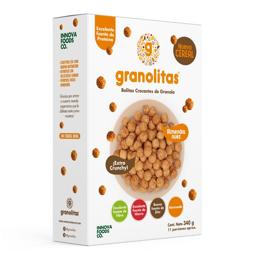 CEREAL GRANOLITAS x 340g  (Bolitas crocantes de Granola sabor almendra nuez) NUEVO!