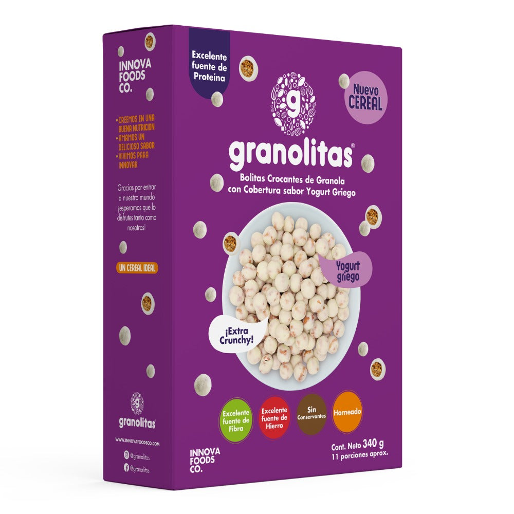 CEREAL GRANOLITAS X 340g (Bolitas crocantes de granola con cubierta de yogurt griego) NUEVO!