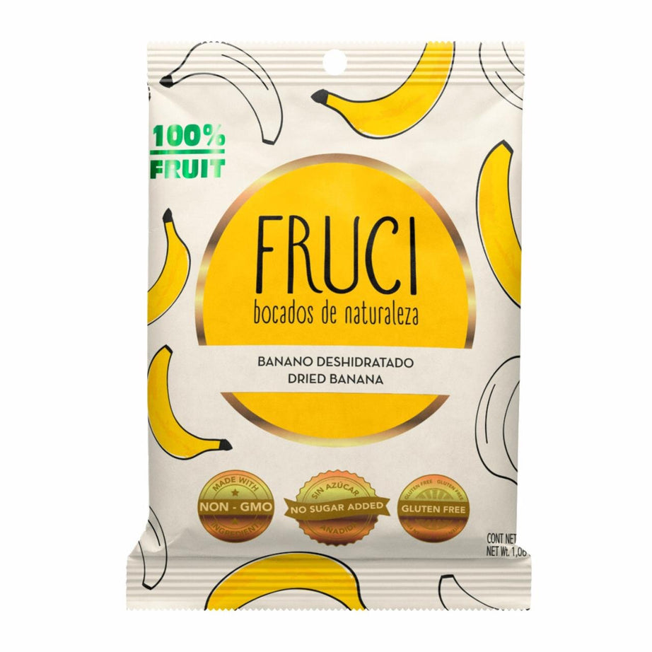 Fruci100% Banano pack x 4 unidades 30g (Fruta deshidratada)