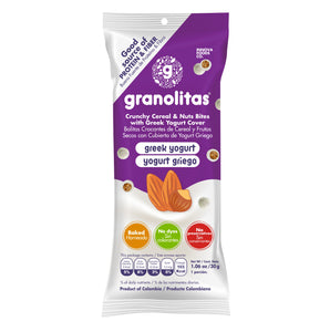 GRANOLITAS YOGURT GRIEGO Pack x 10 unidades de 30g (Bolitas crocantes de granola con cobertura de yogurt griego) NUEVO!