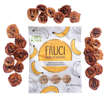 Fruci100% Banano pack x 4 unidades 30g (Fruta deshidratada)